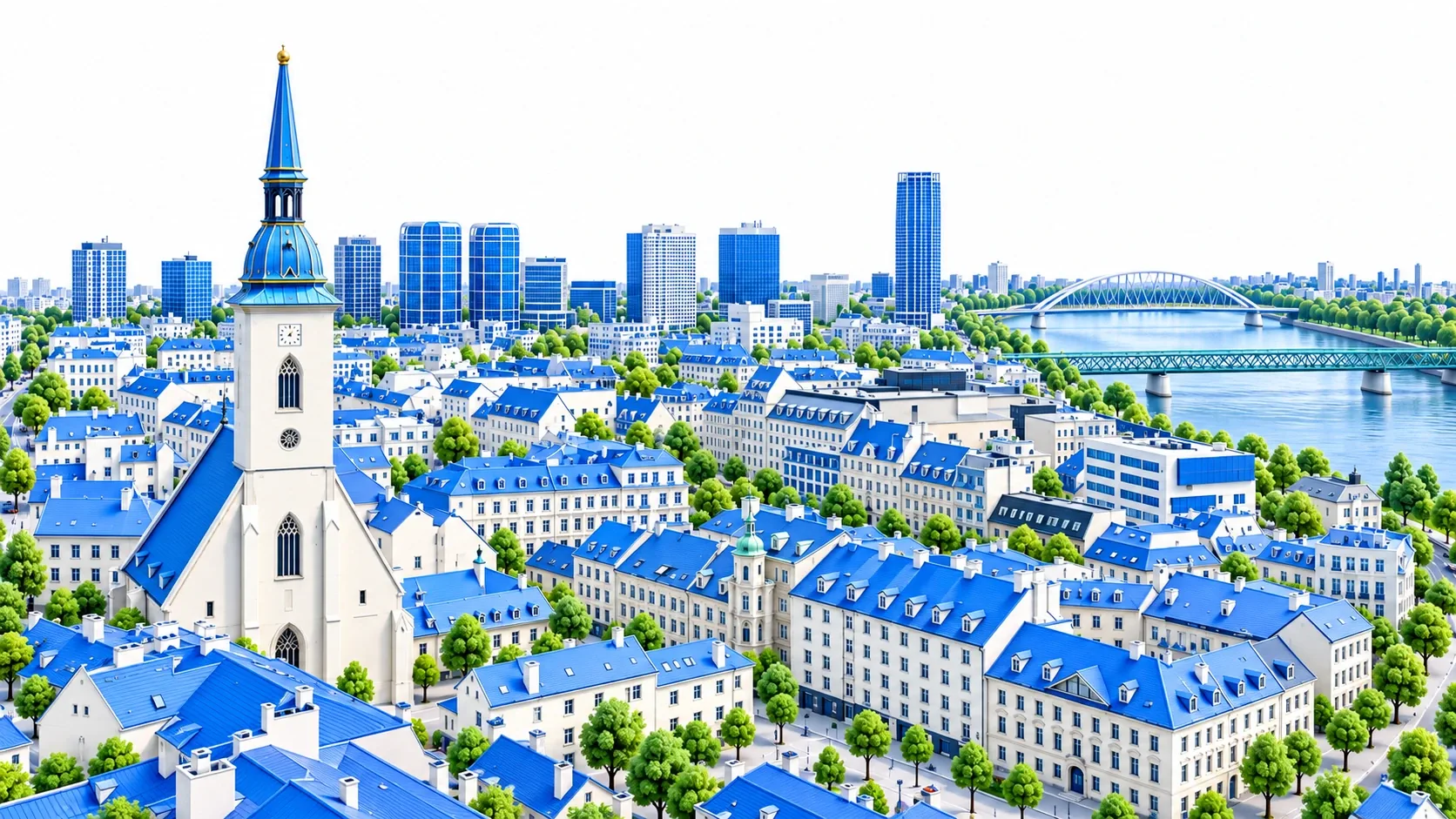Illustrated skyline of Bratislava