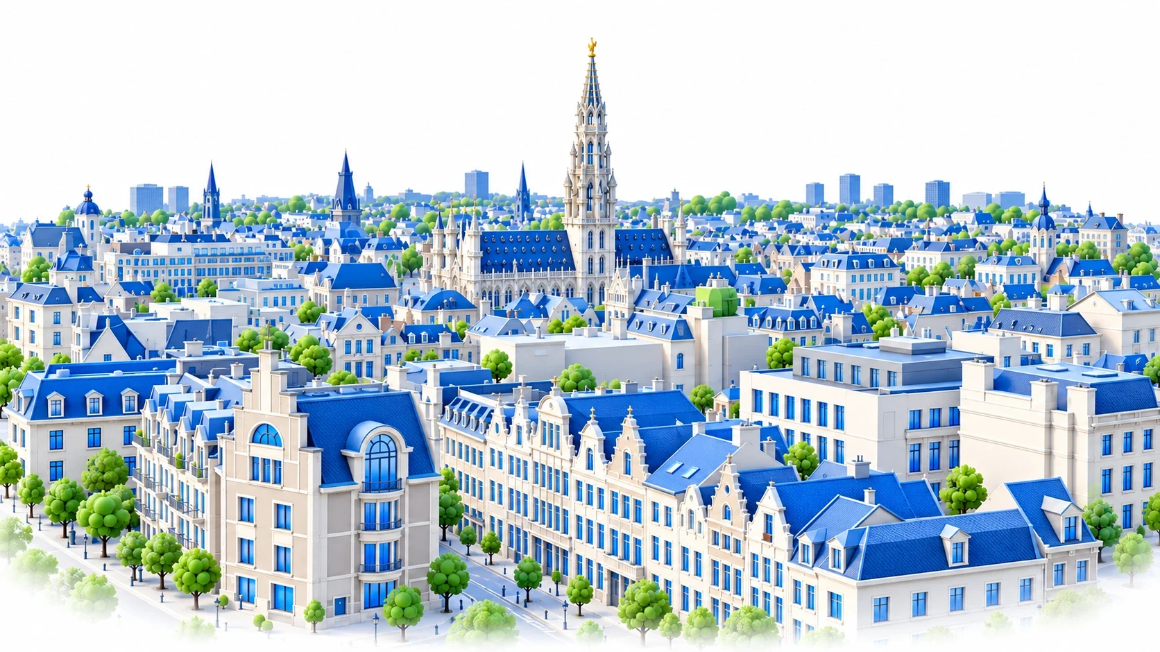 Illustrated skyline of Brussels